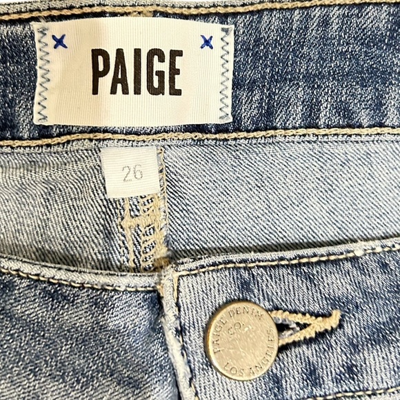 Paige Blue cuffed Denim Jimmy Jimmy Jean short shorts  distressed 26 - Picture 4 of 6